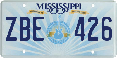 MS license plate ZBE426