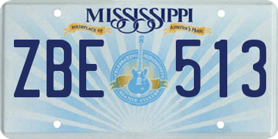 MS license plate ZBE513