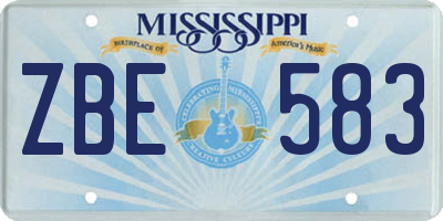 MS license plate ZBE583