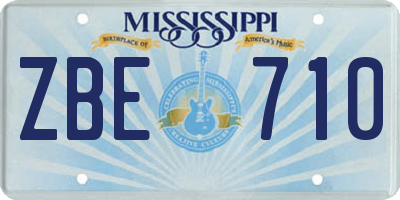 MS license plate ZBE710