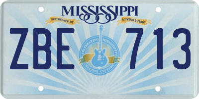 MS license plate ZBE713