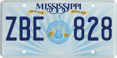 MS license plate ZBE828