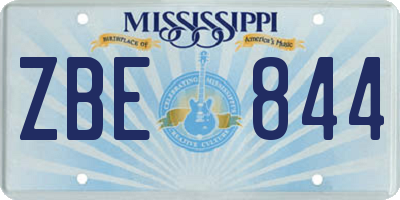 MS license plate ZBE844