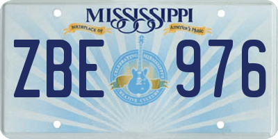 MS license plate ZBE976
