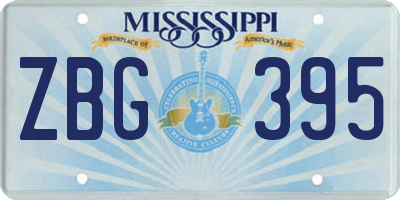 MS license plate ZBG395