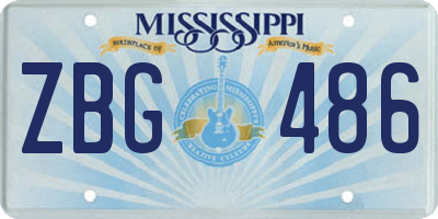 MS license plate ZBG486