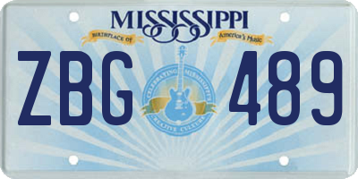 MS license plate ZBG489