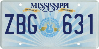 MS license plate ZBG631