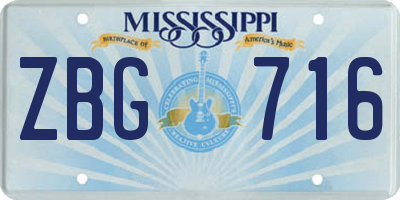 MS license plate ZBG716