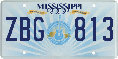 MS license plate ZBG813