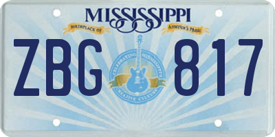 MS license plate ZBG817