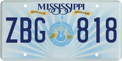 MS license plate ZBG818