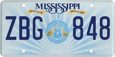 MS license plate ZBG848