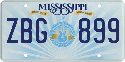 MS license plate ZBG899