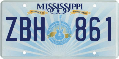 MS license plate ZBH861