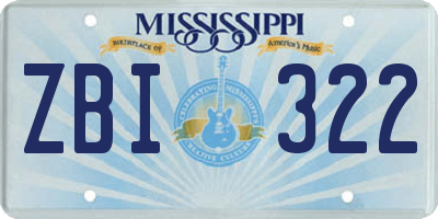 MS license plate ZBI322