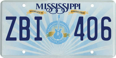 MS license plate ZBI406