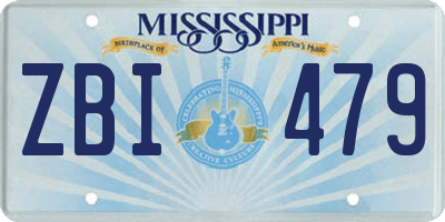 MS license plate ZBI479