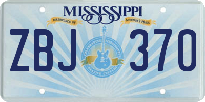 MS license plate ZBJ370