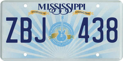 MS license plate ZBJ438
