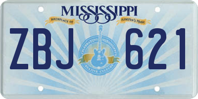 MS license plate ZBJ621