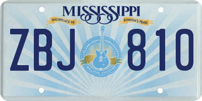 MS license plate ZBJ810