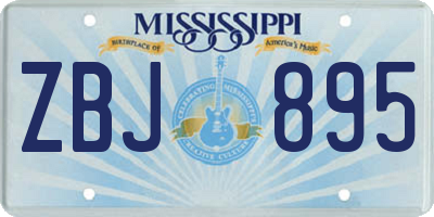 MS license plate ZBJ895