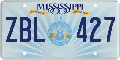 MS license plate ZBL427