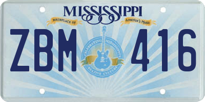MS license plate ZBM416