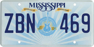 MS license plate ZBN469