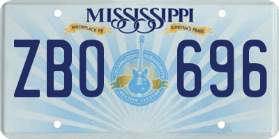 MS license plate ZBO696