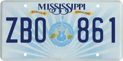 MS license plate ZBO861