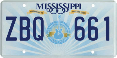 MS license plate ZBQ661