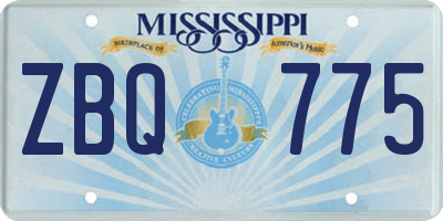 MS license plate ZBQ775