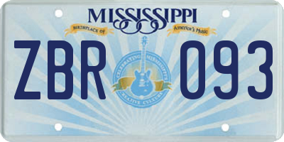 MS license plate ZBR093
