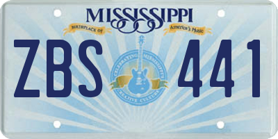 MS license plate ZBS441