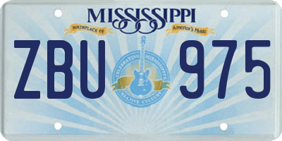 MS license plate ZBU975