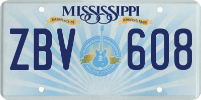 MS license plate ZBV608