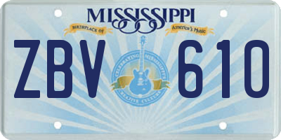 MS license plate ZBV610