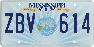 MS license plate ZBV614