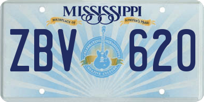 MS license plate ZBV620