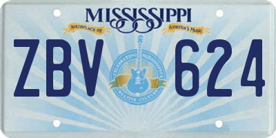 MS license plate ZBV624