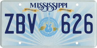 MS license plate ZBV626
