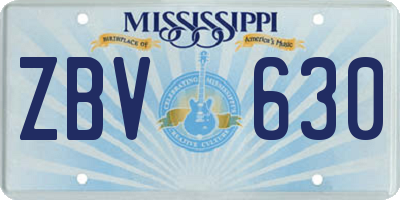 MS license plate ZBV630