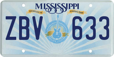 MS license plate ZBV633