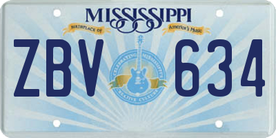MS license plate ZBV634