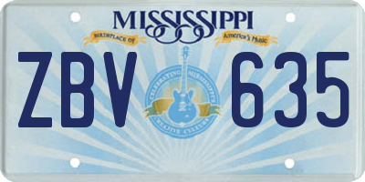 MS license plate ZBV635