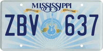 MS license plate ZBV637