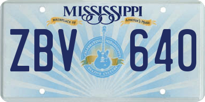 MS license plate ZBV640