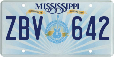 MS license plate ZBV642